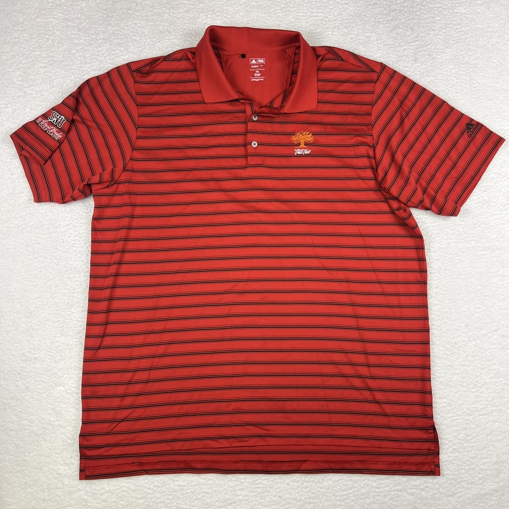 Adidas Golf Shirt Mens 2XL Climalite Striped Polo SNU Golf Classic David Baker